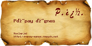 Pápay Ágnes névjegykártya