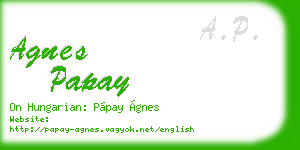 agnes papay business card