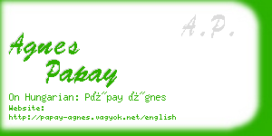 agnes papay business card